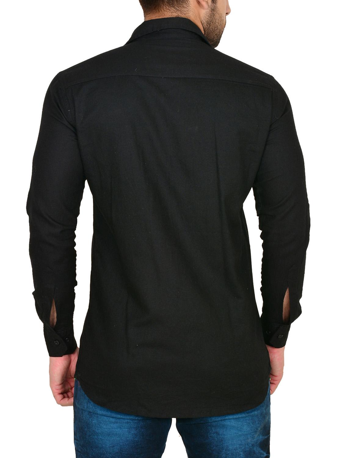 black cotton casual shirt - 12115360 - Standard Image - 2