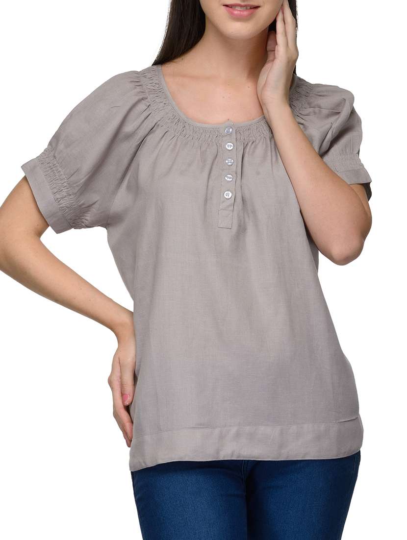 grey viscose regular top