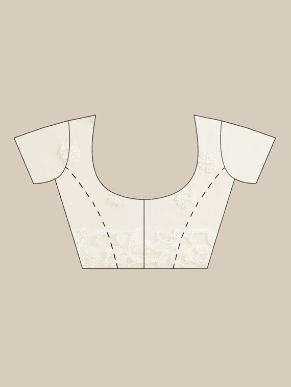 beige faux georgette chikankari saree with blouse - 12128310 -  Standard Image - 2