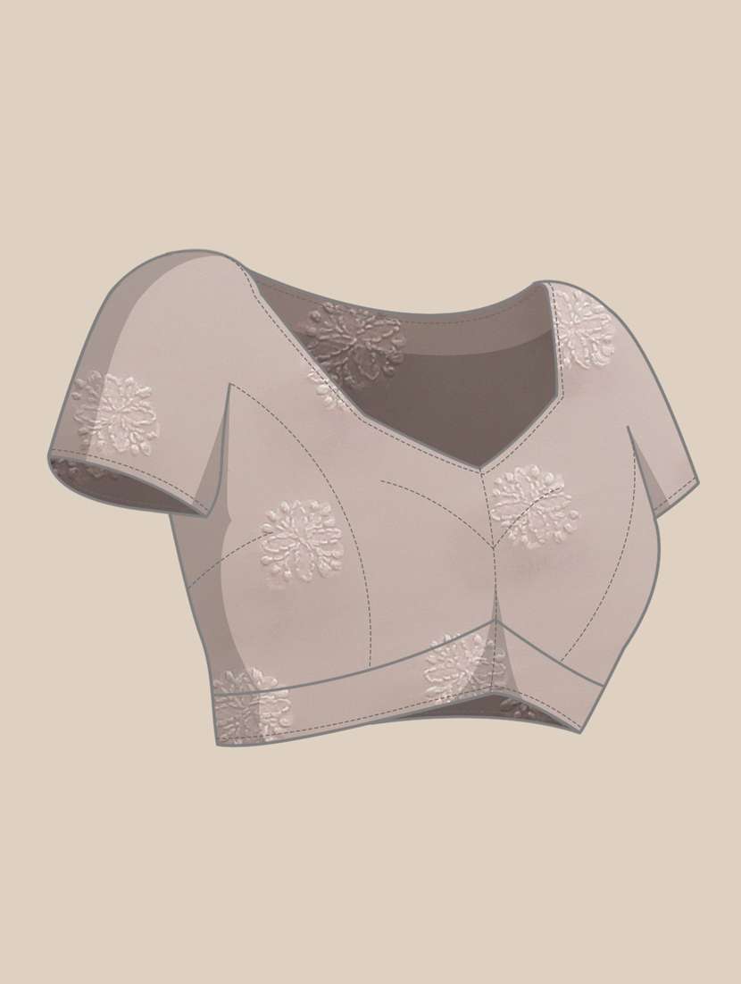 pink faux georgette chikankari saree with blouse - 12128354 - Standard Image - 2