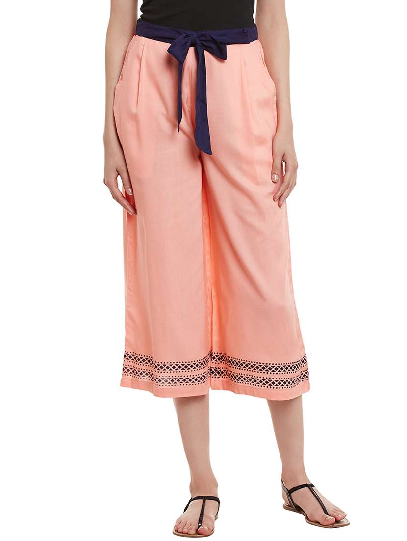 orange rayon culottes