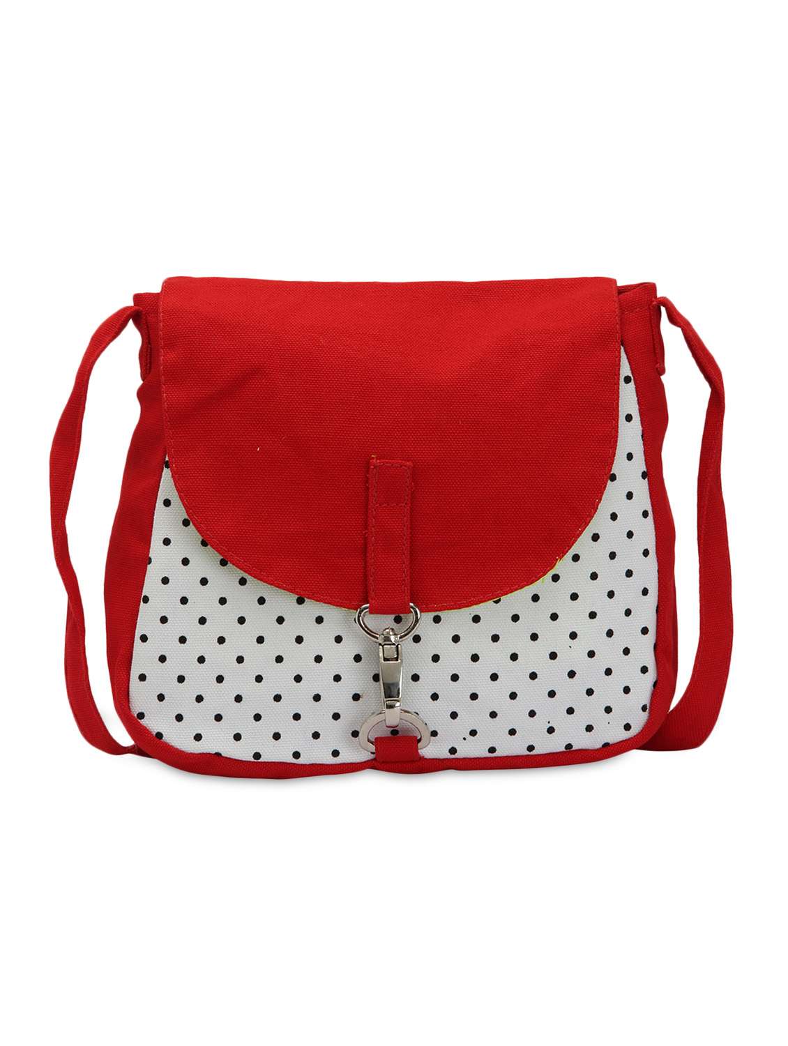 multi polka print cotton sling bag