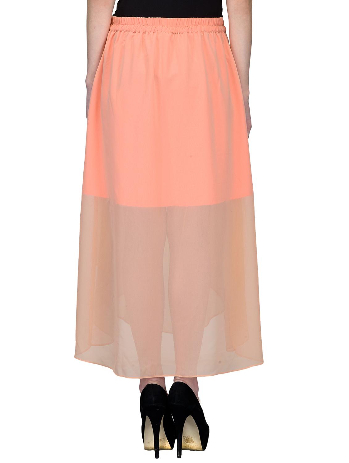 orange georgette asymmetric skirt - 12132492 - Standard Image - 2