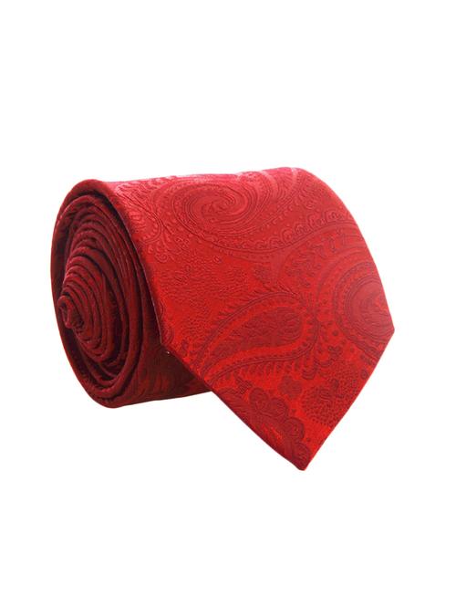 red color, microfiber neck tie - 12140075 -  Standard Image - 0