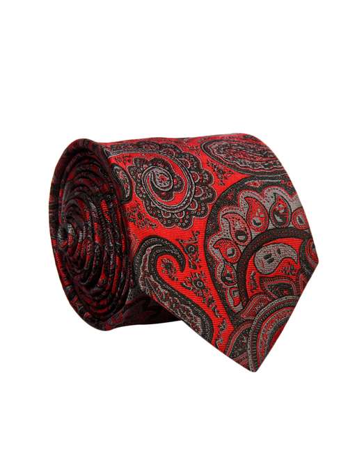 red color, microfiber neck tie - 12140079 -  Standard Image - 0