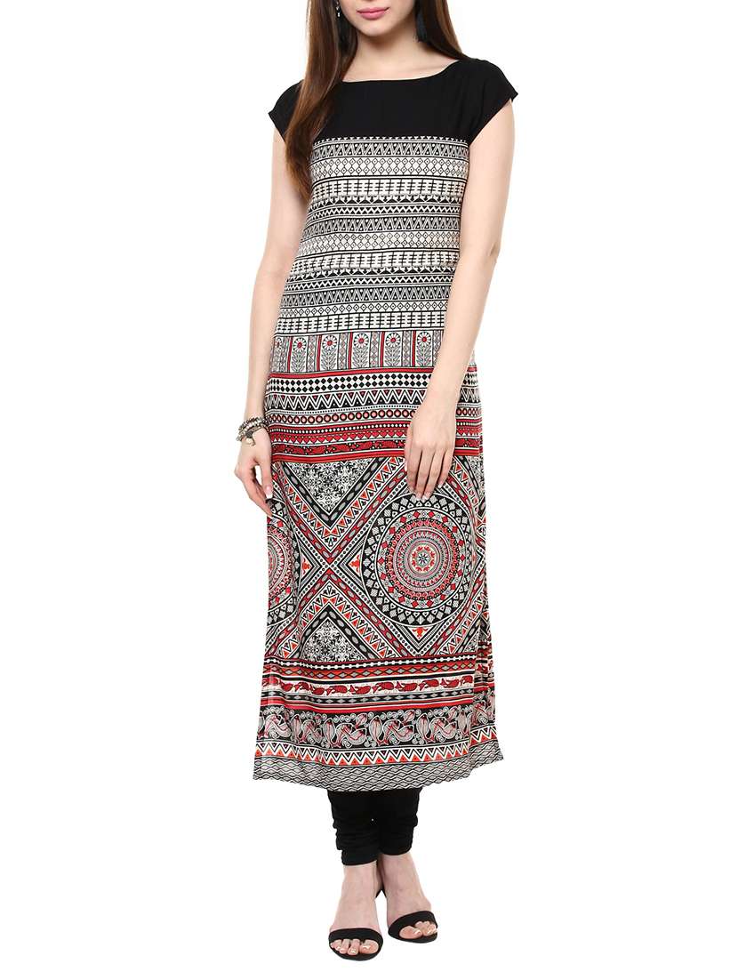 printed straight kurta