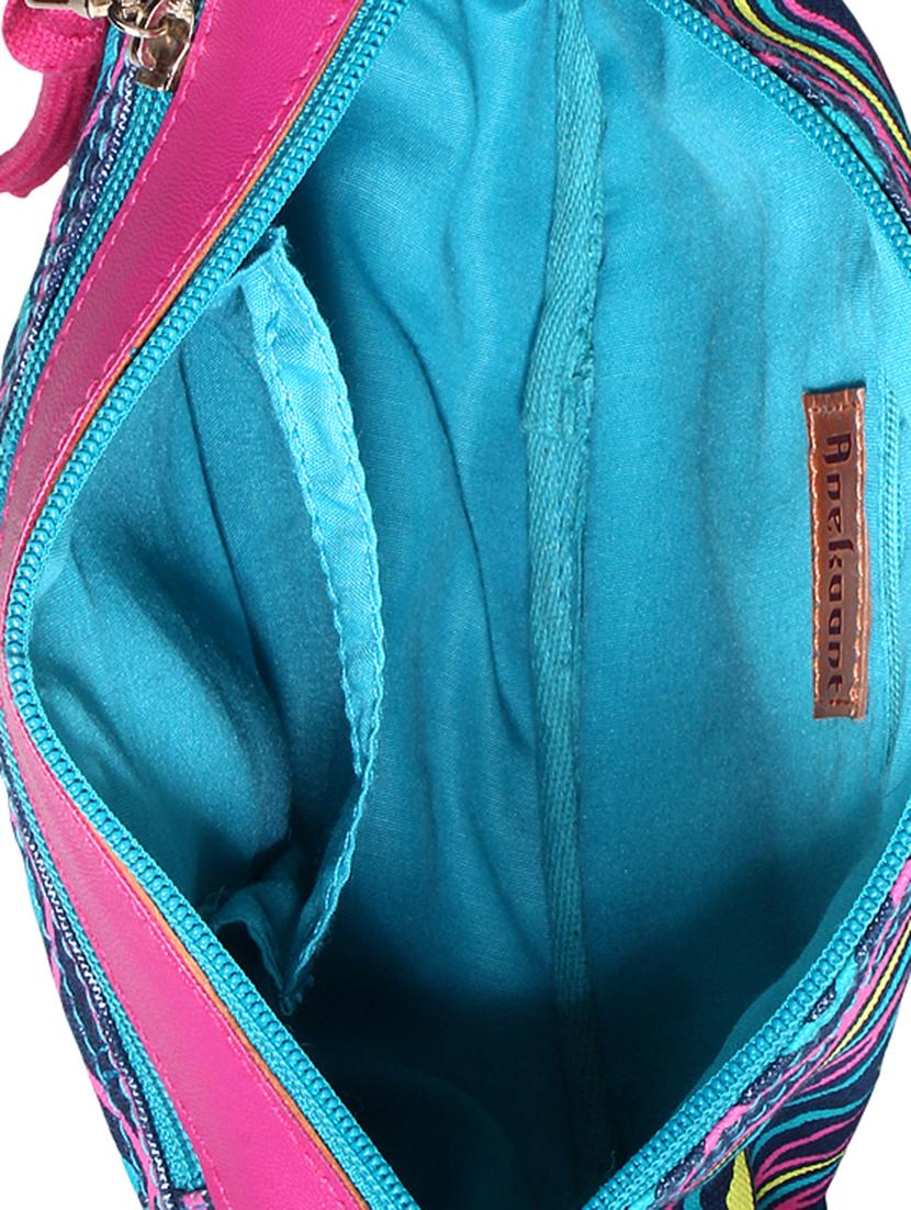 multicolored printed canvas sling bag - 12155977 - Standard Image - 2