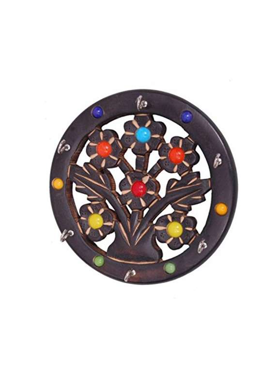 brown wooden  key holder