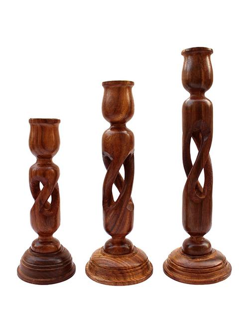 brown wooden candle stand - 12163870 -  Standard Image - 0