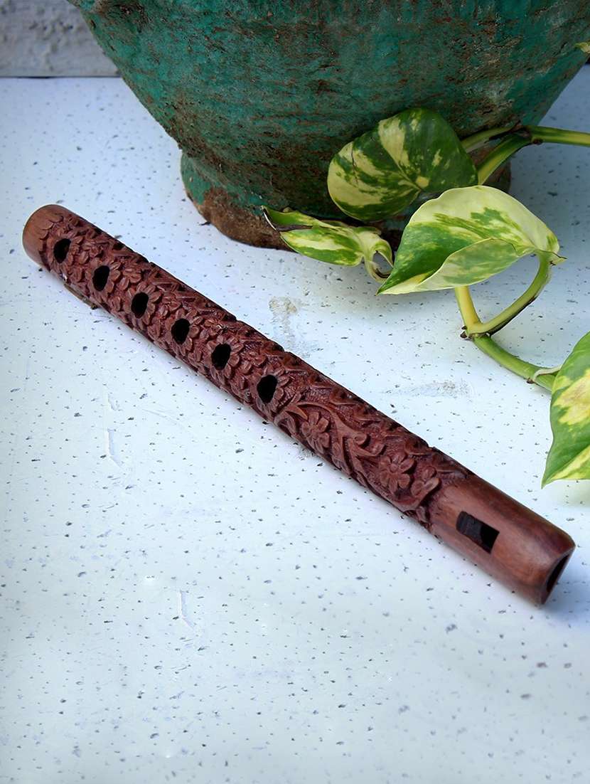 brown wooden flute