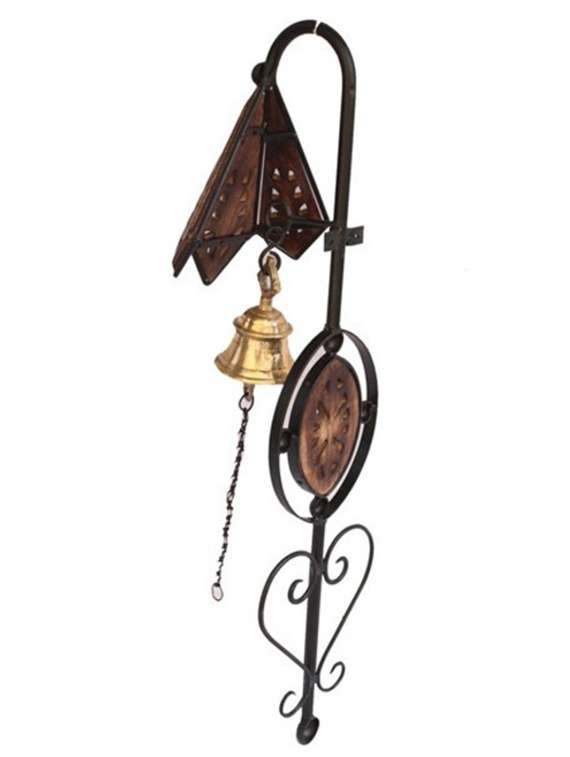 desi karigar wooden door bell metal door knocker - 12163986 -  Standard Image - 2