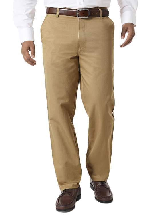 beige cotton casual trouser