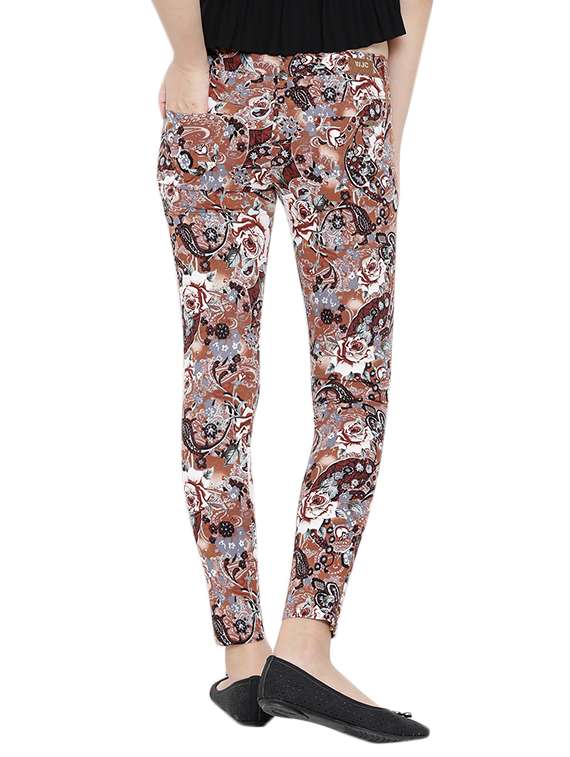 brown cotton printed trouser - 12165317 -  Standard Image - 2
