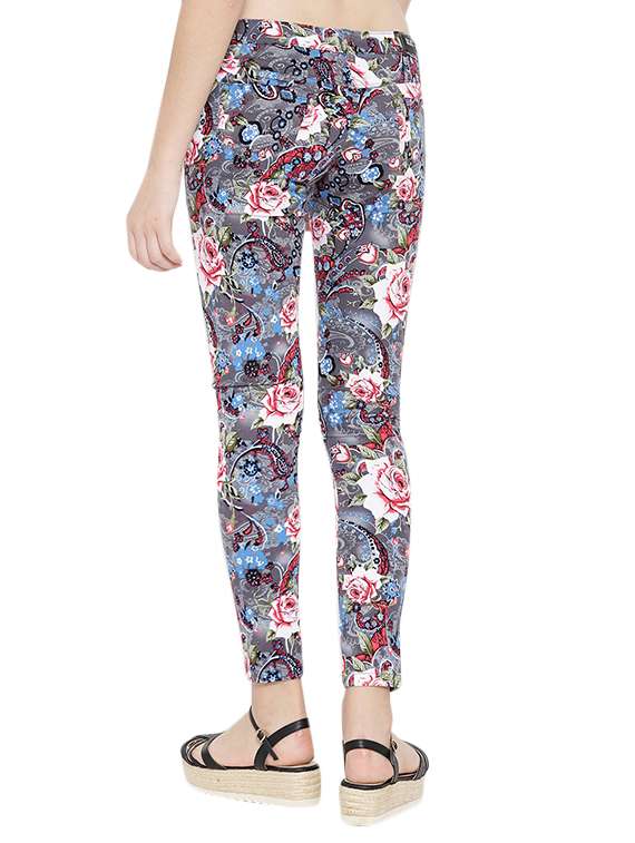 grey cotton printed trouser - 12165431 -  Standard Image - 2
