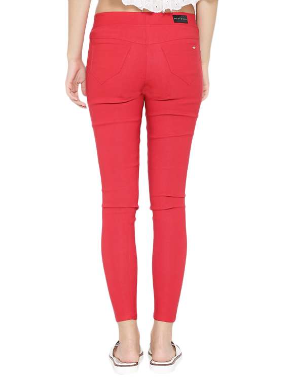 red cotton jeggings - 12165433 - Standard Image - 2