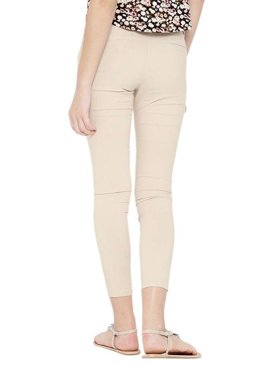 beige cotton jeggings - 12165437 - Standard Image - 2