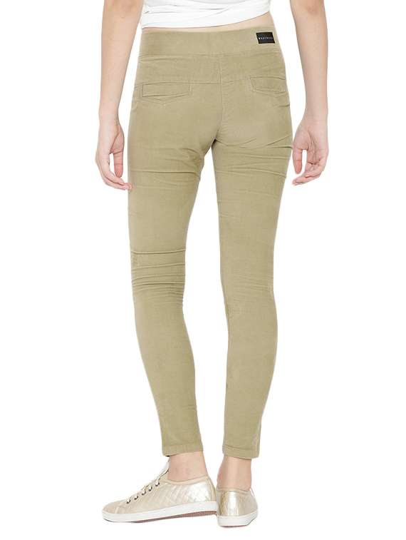 beige cotton jeggings - 12165447 - Standard Image - 2