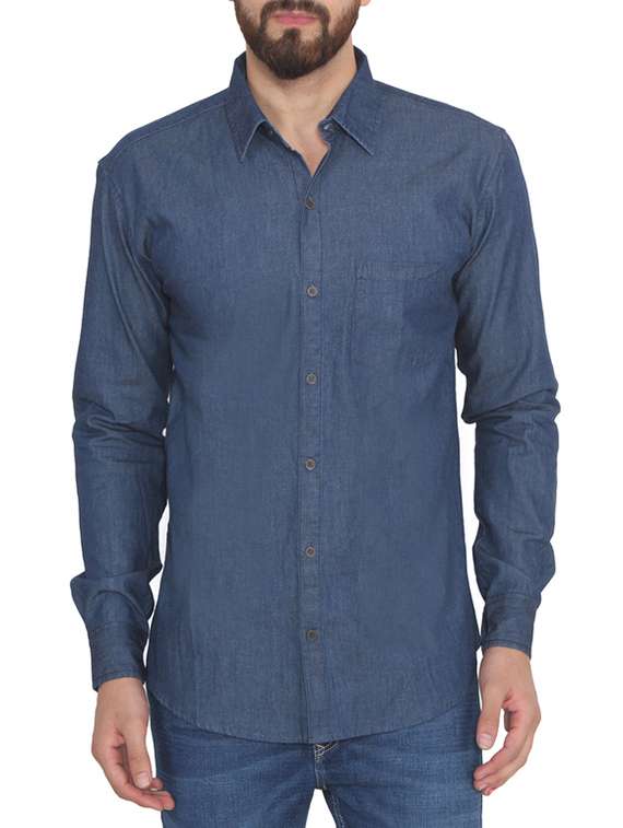 blue denim casual shirt