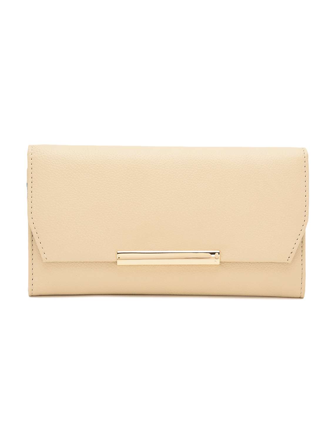 beige textured leather wallet