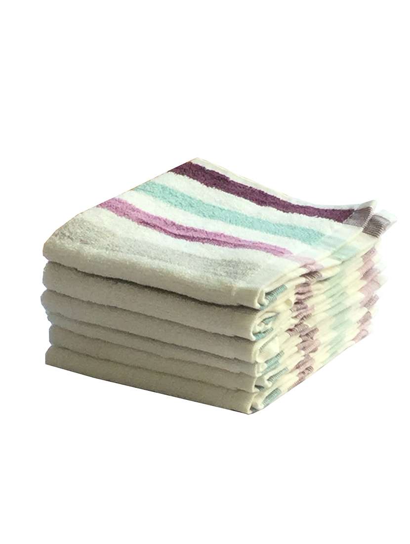 lushomes cotton multi face towel set (pack of 6)