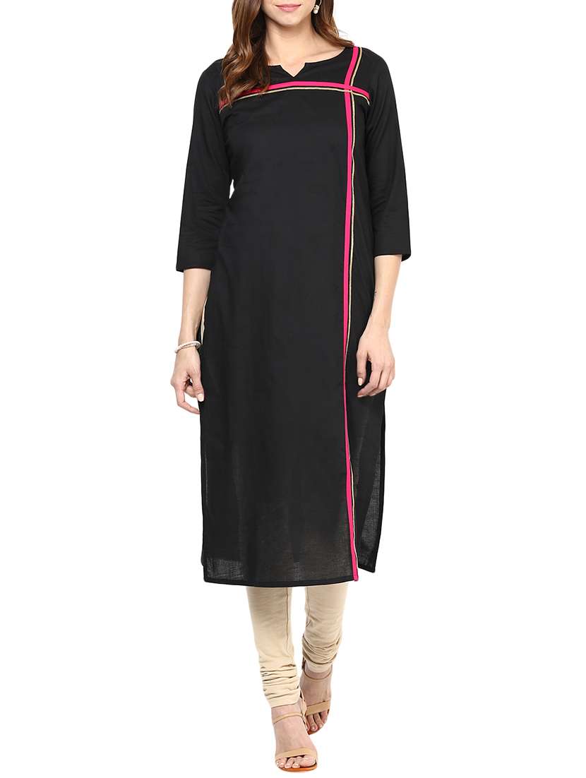 black cotton long kurta