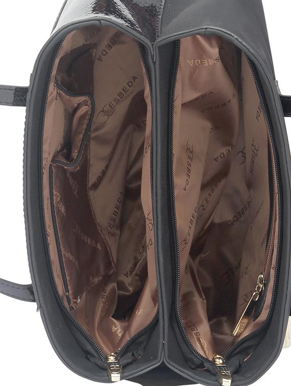 black synthetic leather handbag - 12184892 - Standard Image - 2