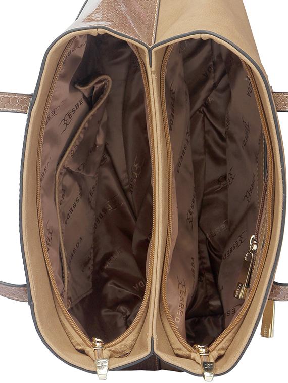 brown synthetic leather handbag - 12184894 - Standard Image - 2