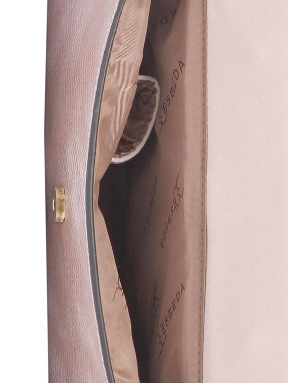 pink textured synthetic leather handbag with sling - 12184911 - Standard Image - 2