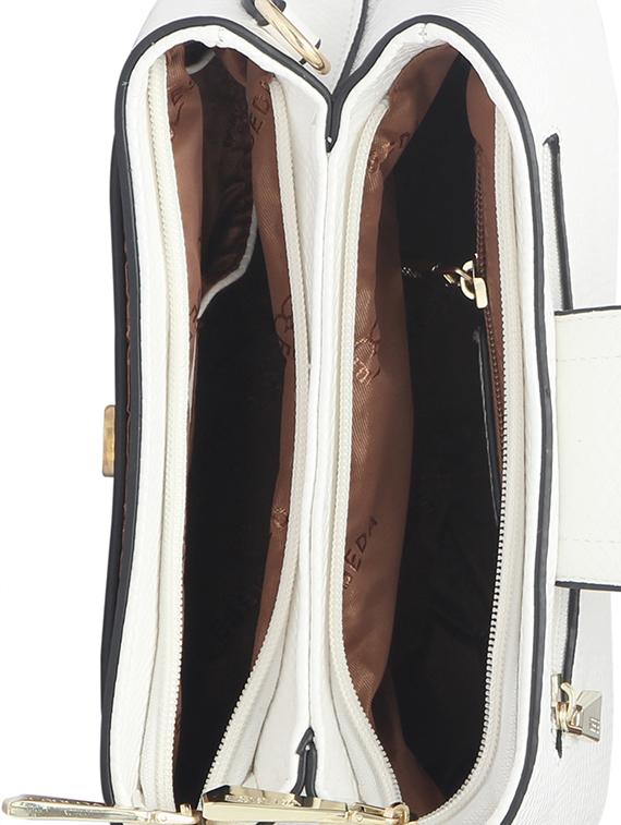white synthetic leather sling bag - 12184924 - Standard Image - 2
