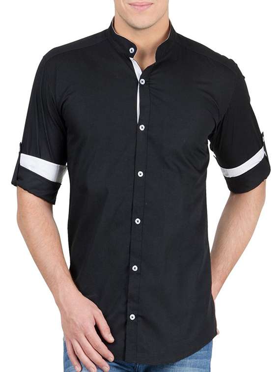 black cotton casual shirt