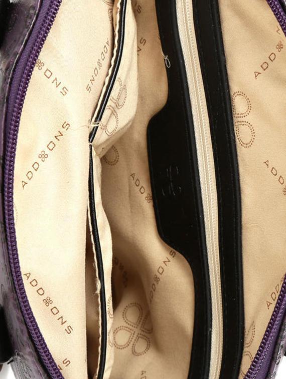 purple synthetic leather handbag with sling - 12203209 - Standard Image - 2