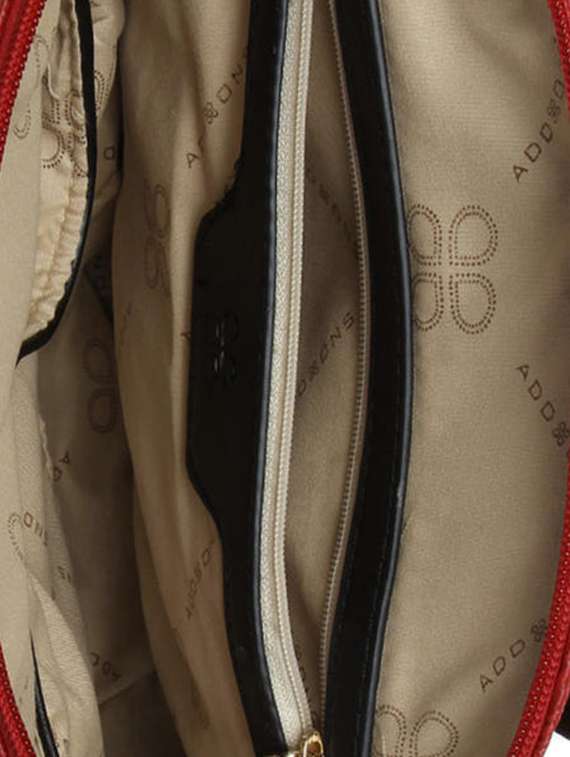 red synthetic leather embossed handbag - 12203210 - Standard Image - 2