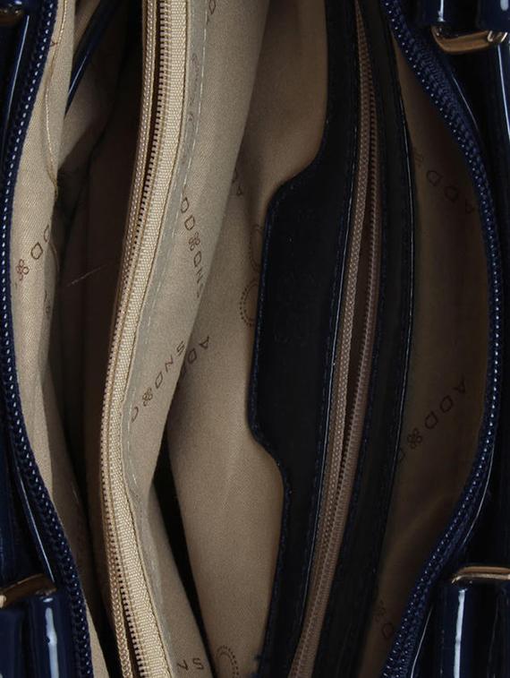 blue synthetic leather handbag with sling - 12203217 - Standard Image - 2