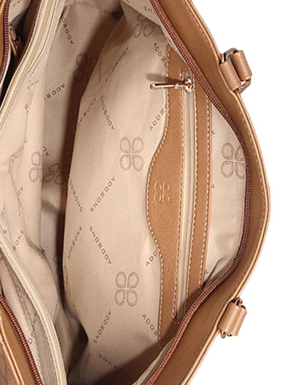 brown quilted synthetic leather tote - 12203226 - Standard Image - 2