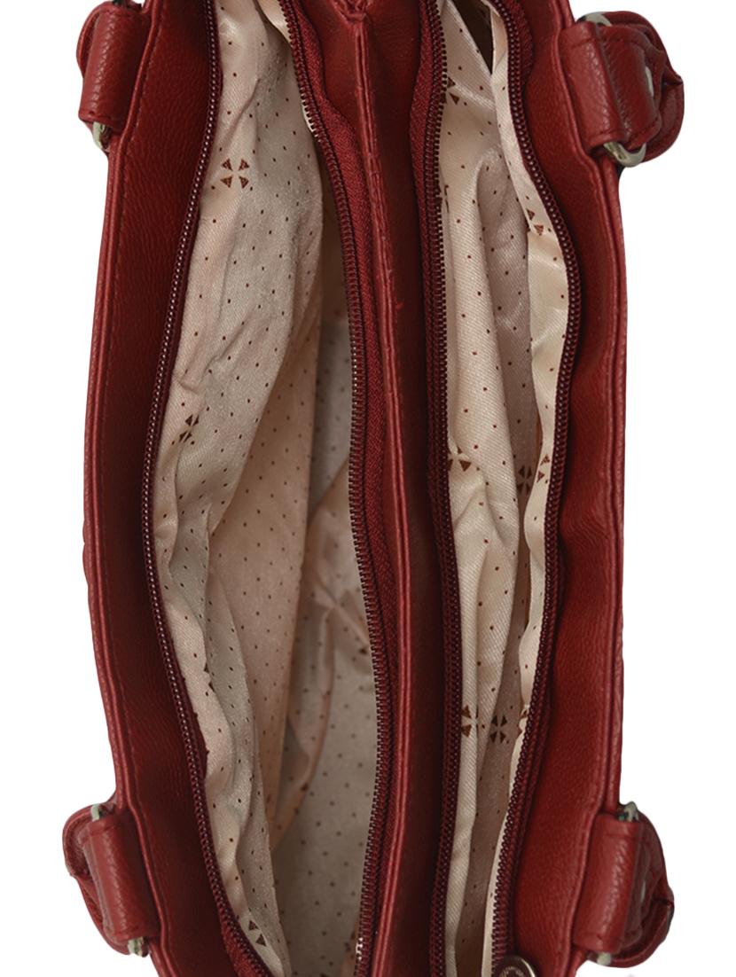 maroon leatherette braided handbag - 12206091 - Standard Image - 2