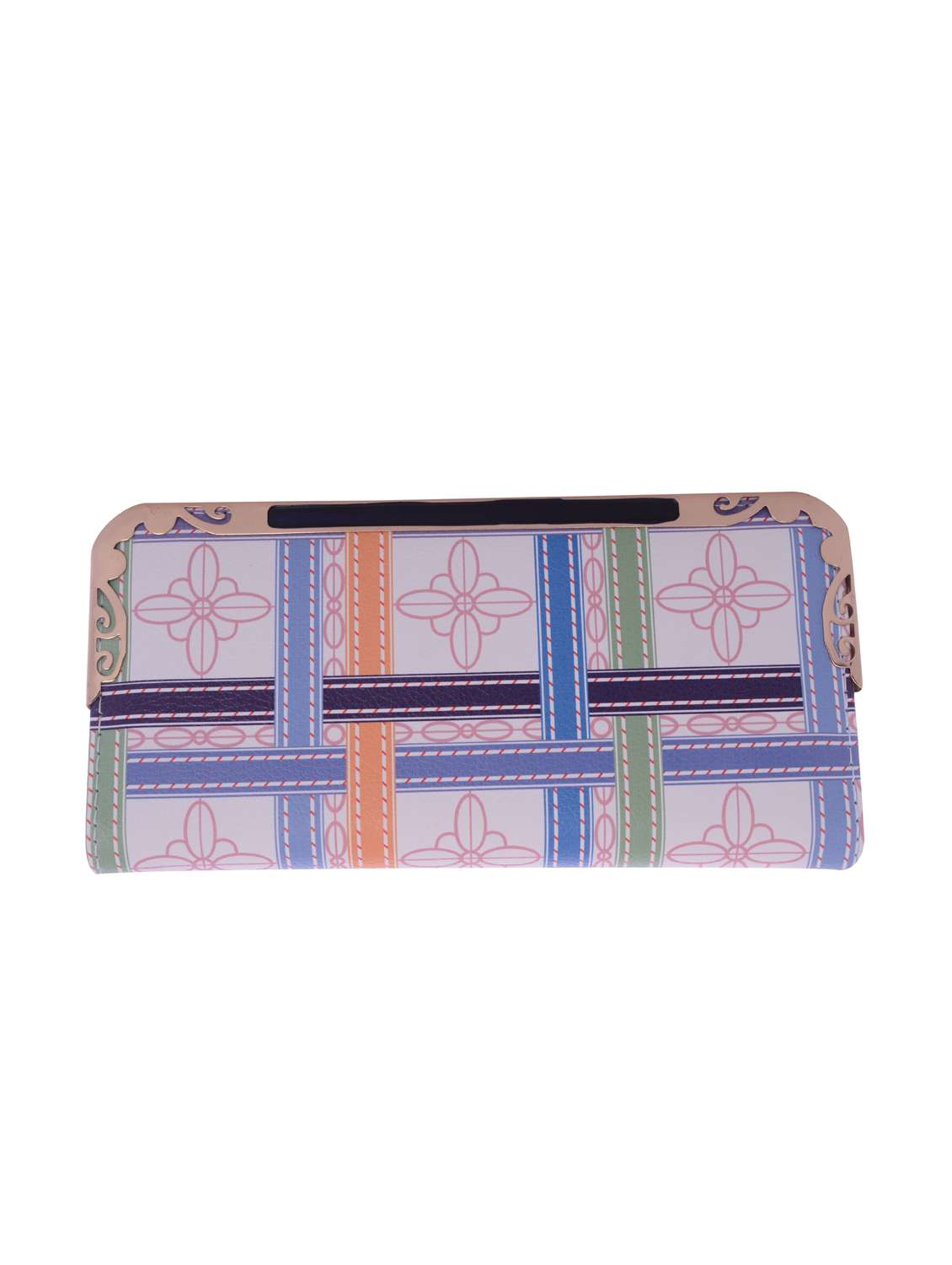 multi colored leatherette wallet