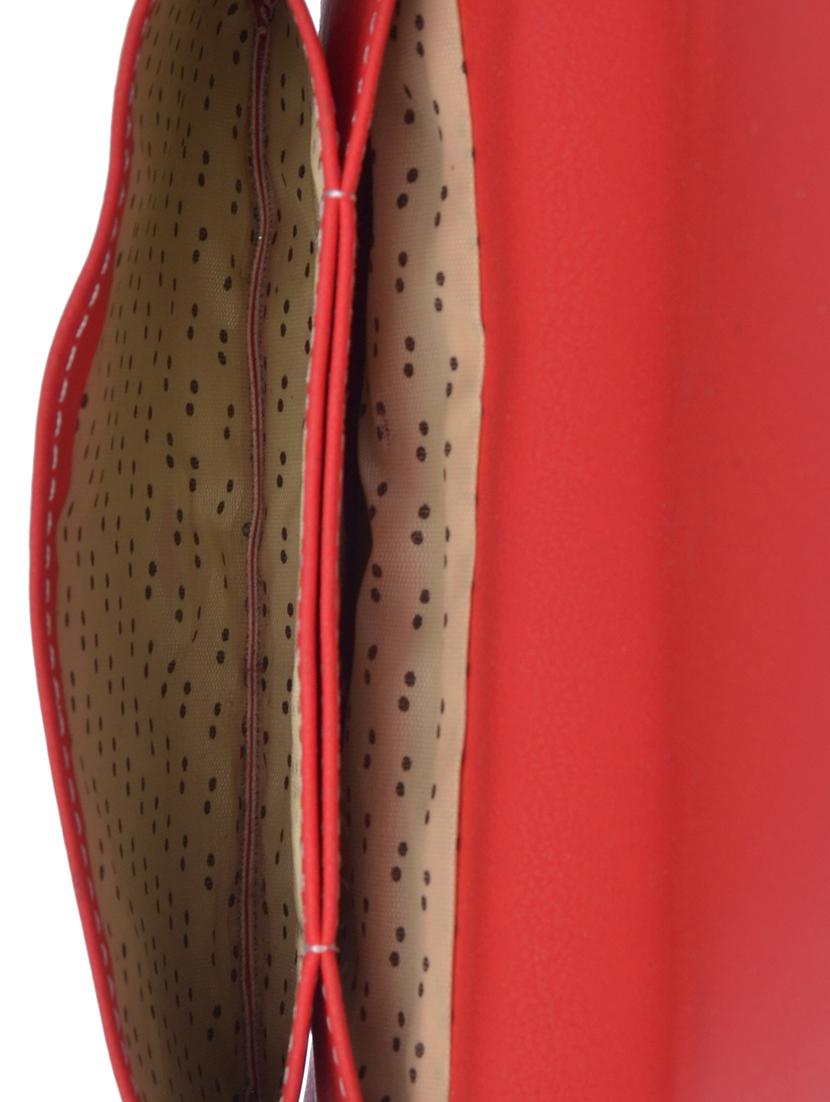 red leatherette textured sling bag - 12221064 - Standard Image - 2