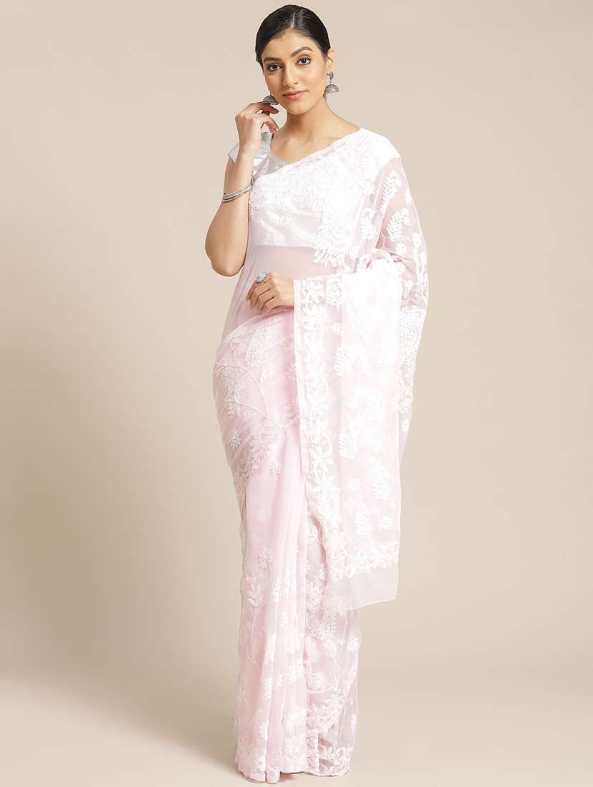 women's embroidered saree with blouse