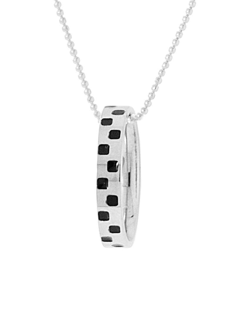silver metal pendant with chain