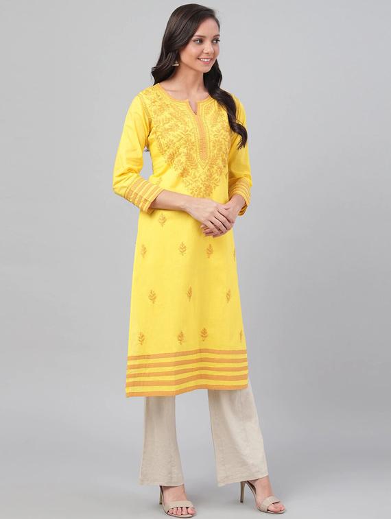 women's straight kurta - 12245190 - Standard Image - 2