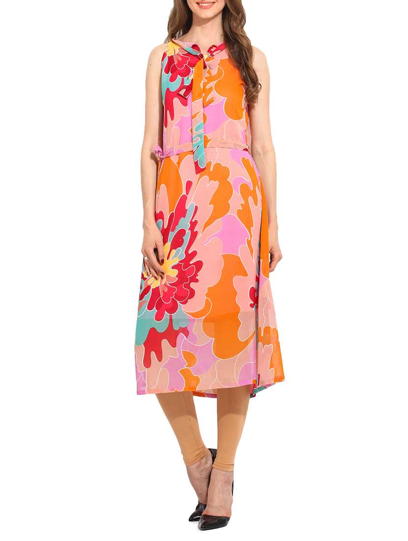 multi colored viscose aline kurta