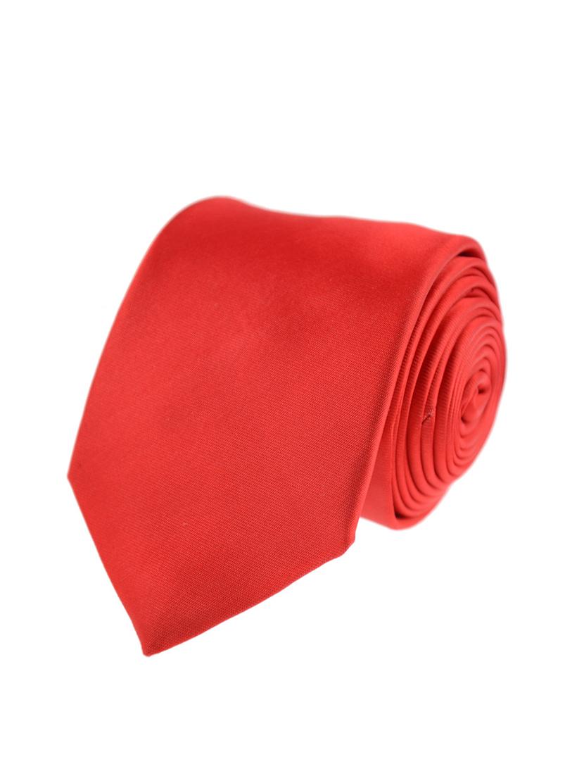 men red plain micro fiber tie - 12253067 - Zoom Image - 0