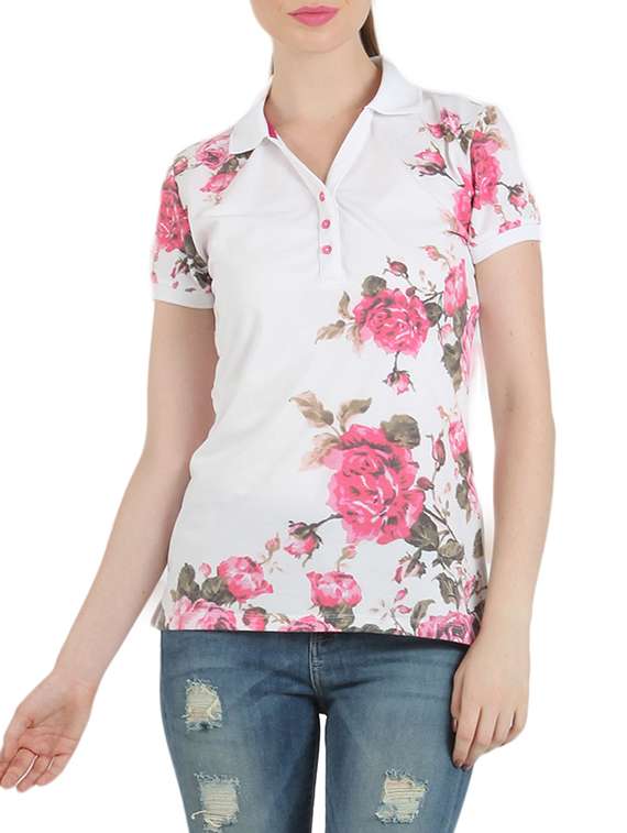 white cotton regular tee