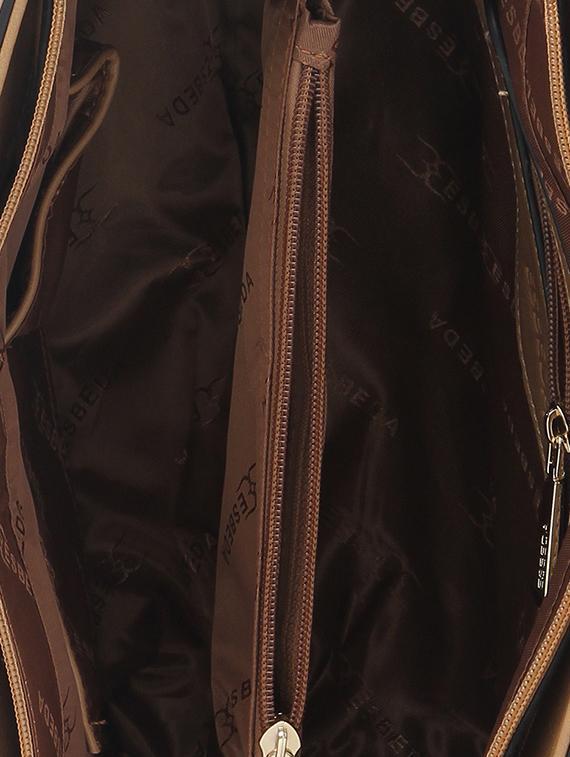 beige synthetic leather handbag - 12262487 - Standard Image - 2