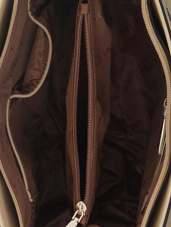 beige synthetic leather handbag - 12262488 - Standard Image - 2