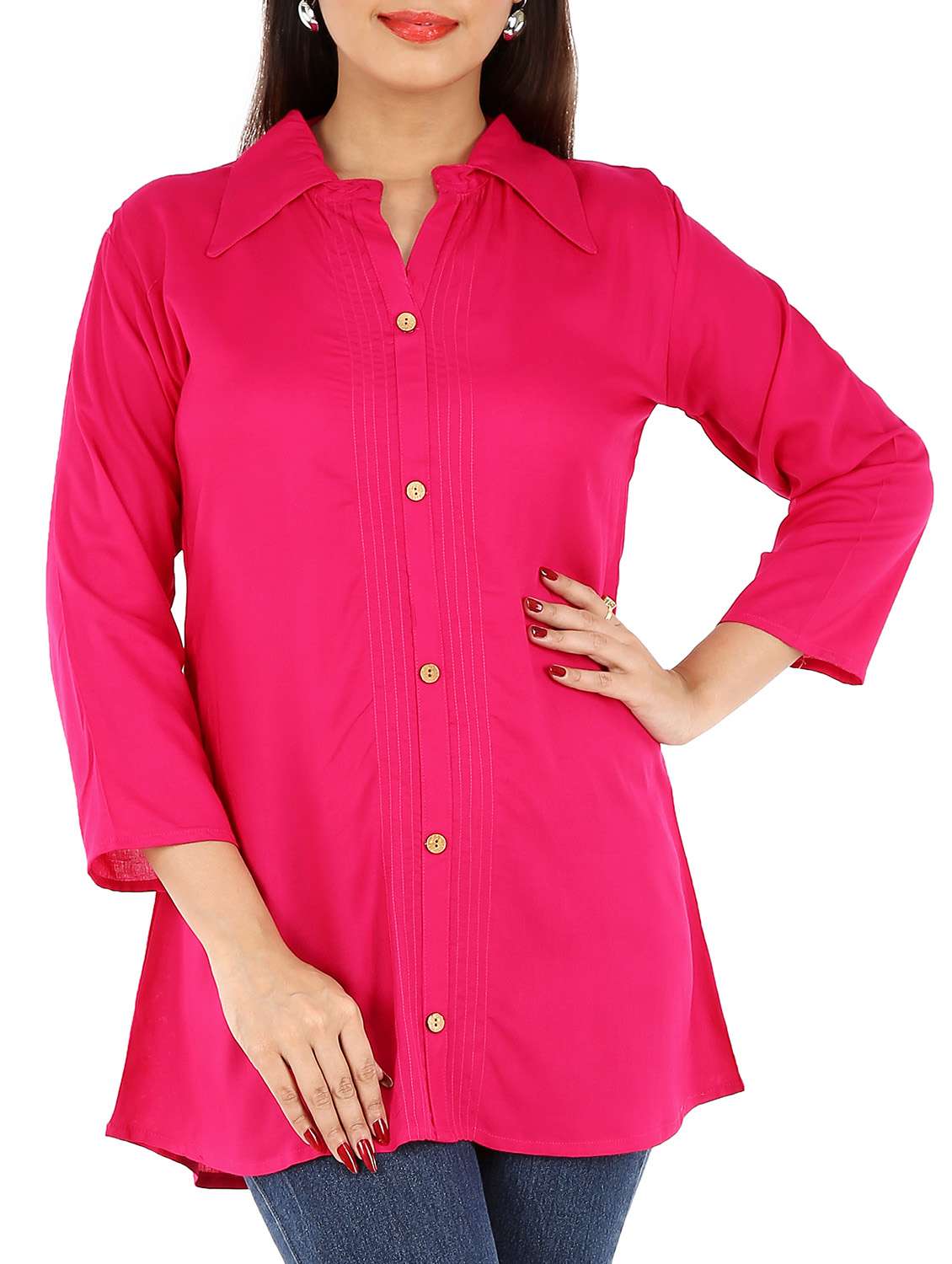 pink viscose regular shirt