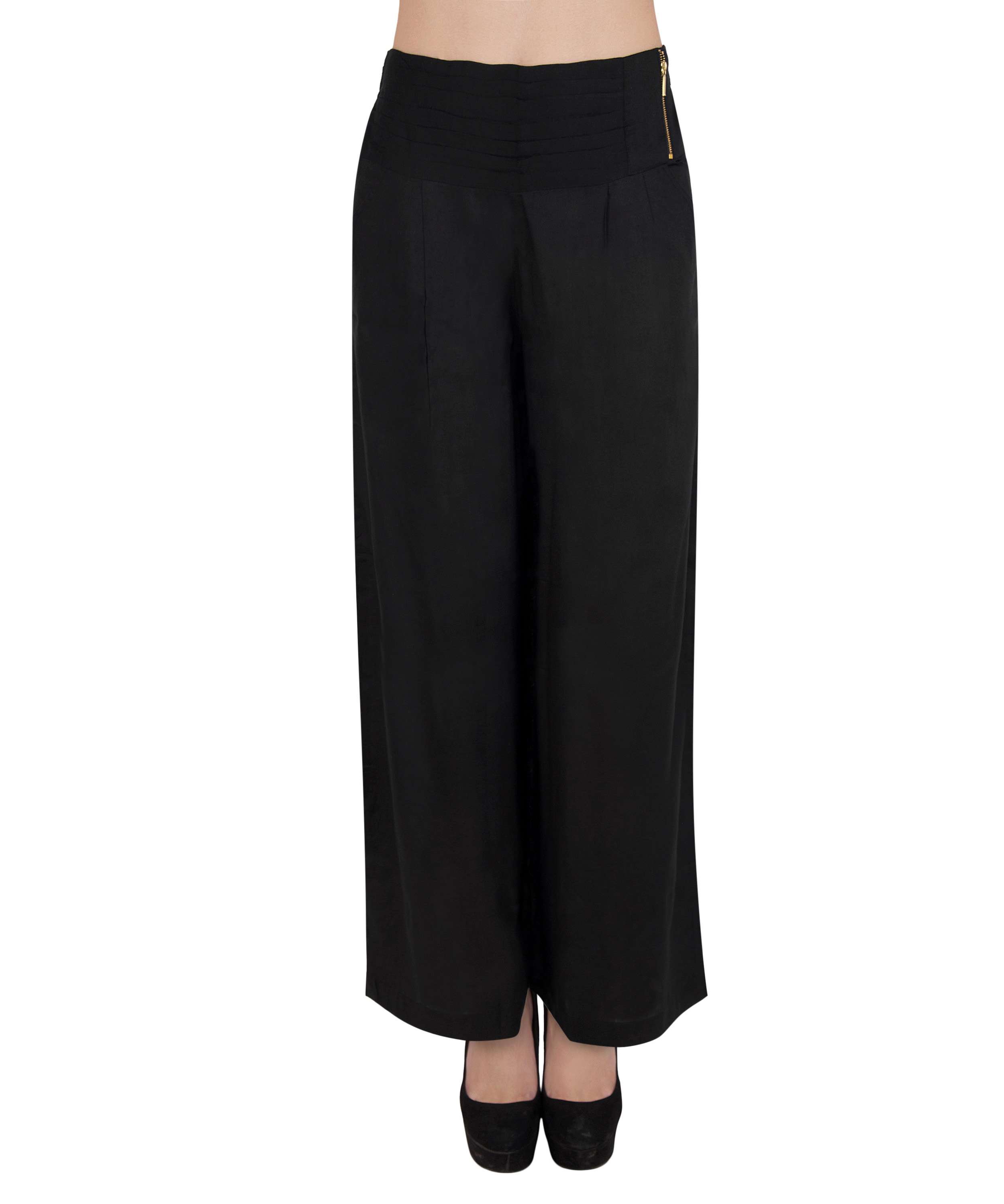 black viscose palazzos