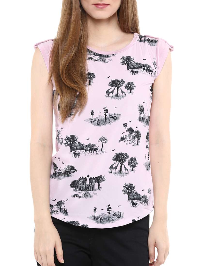 pink polyester regular tshirt