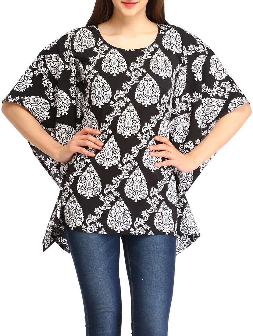 round neck printed kaftan top 