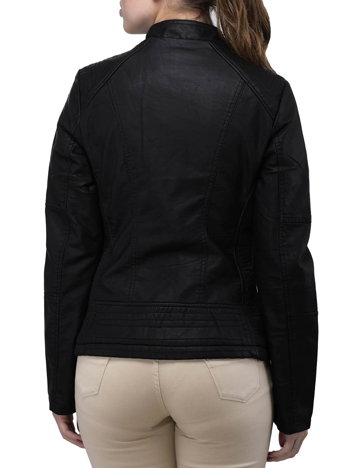 solid black leatherette jacket - 12275192 - Standard Image - 2
